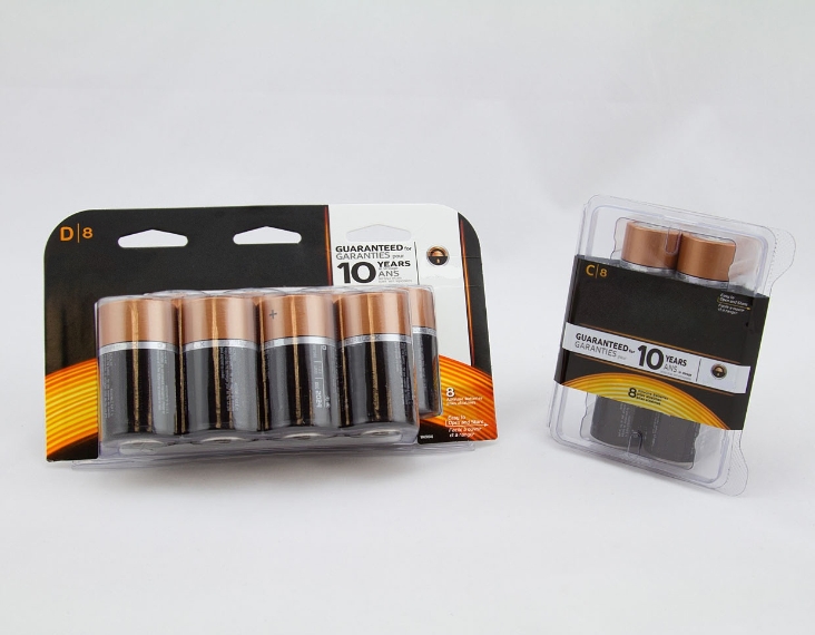 DEUFOL clamshell packaging of batteries